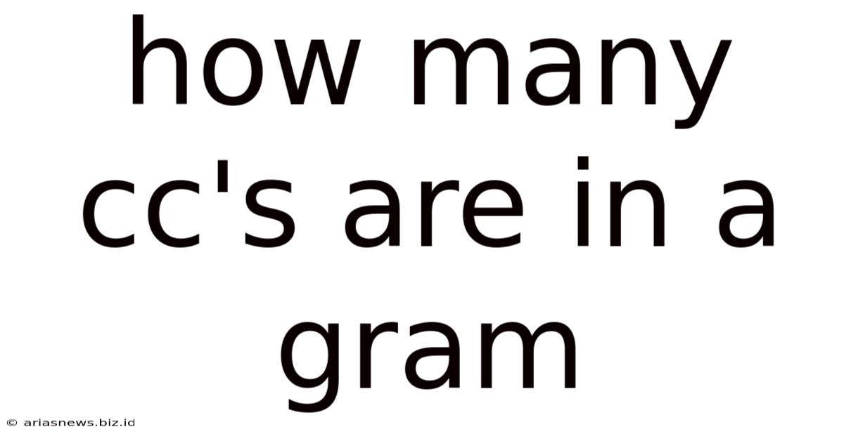 How Many Cc's Are In A Gram