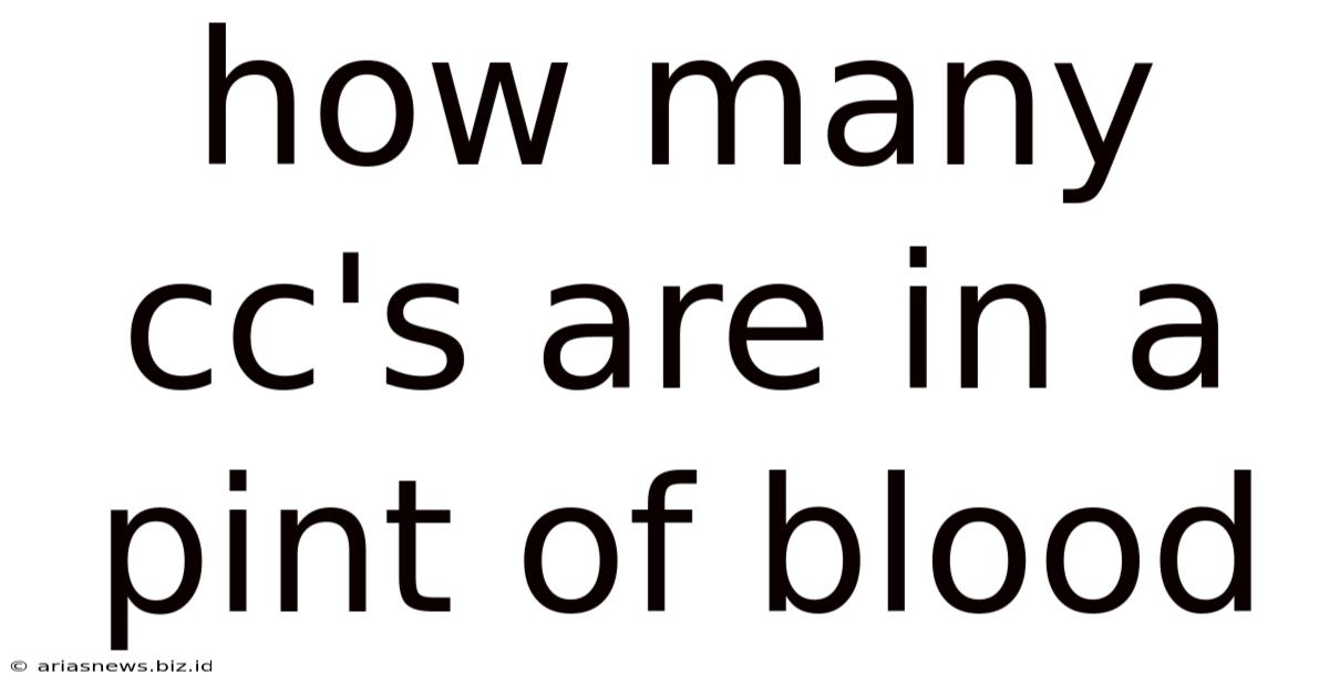 How Many Cc's Are In A Pint Of Blood