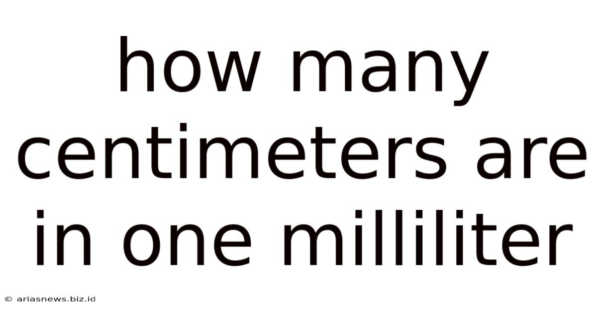 How Many Centimeters Are In One Milliliter