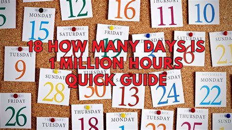 How Many Days Is 1 Million Hours