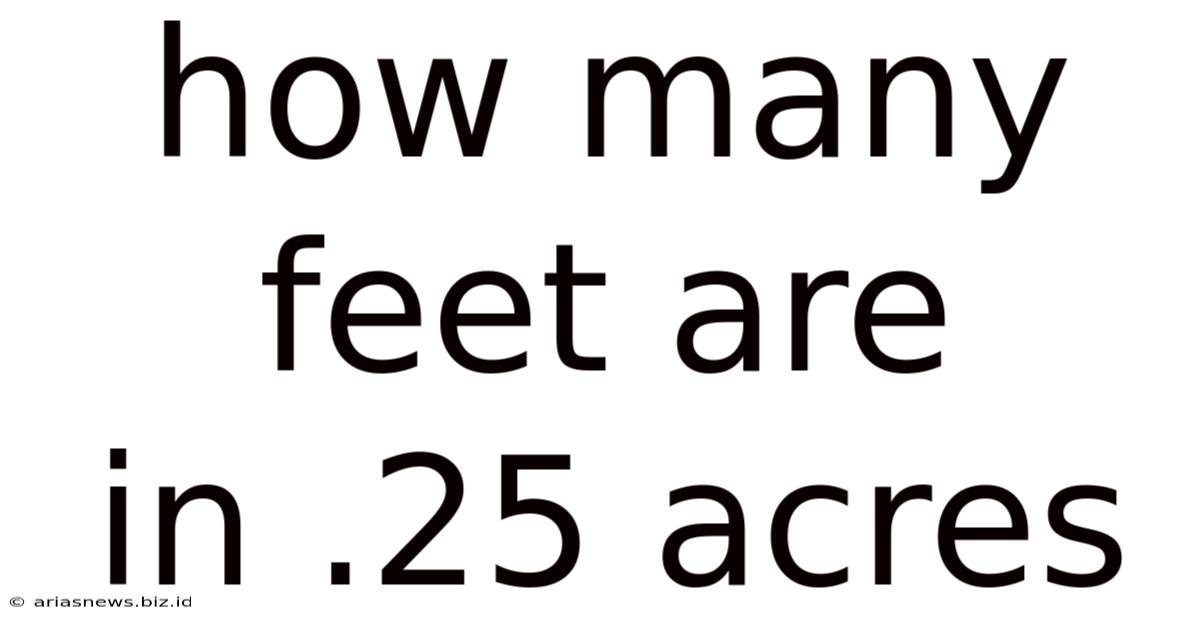 How Many Feet Are In .25 Acres