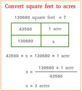 How Many Feet Are In 3 Acres