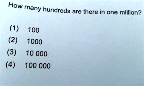 How Many Hundreds Are In A Million