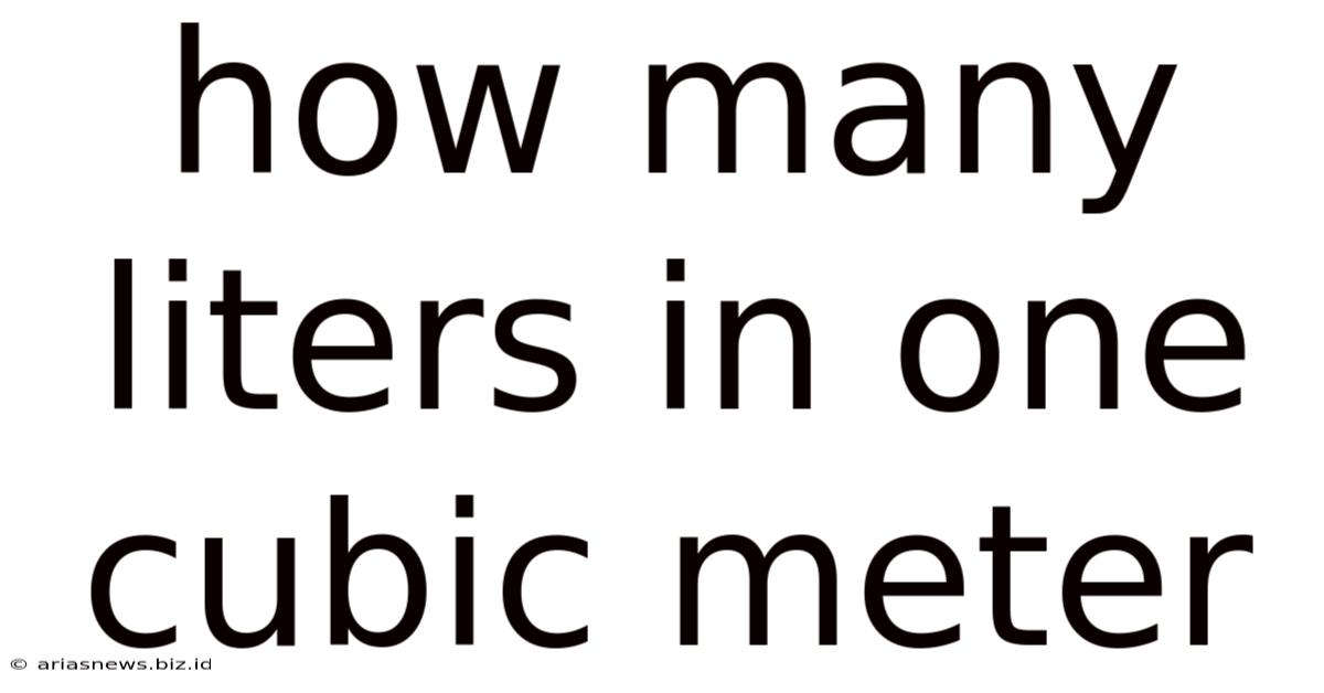 How Many Liters In One Cubic Meter