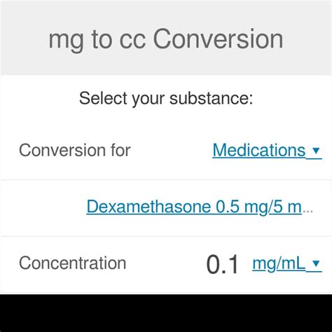 How Many Mg Is In 1 Cc