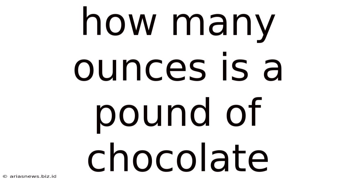 How Many Ounces Is A Pound Of Chocolate