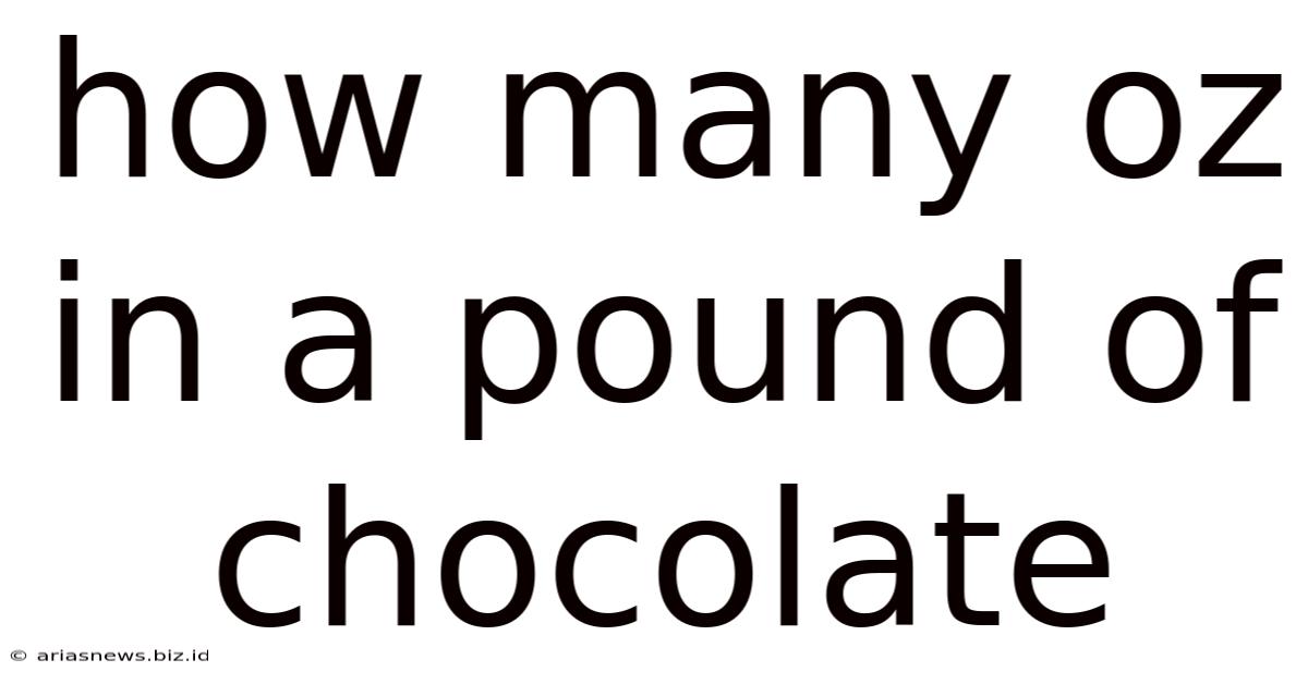 How Many Oz In A Pound Of Chocolate