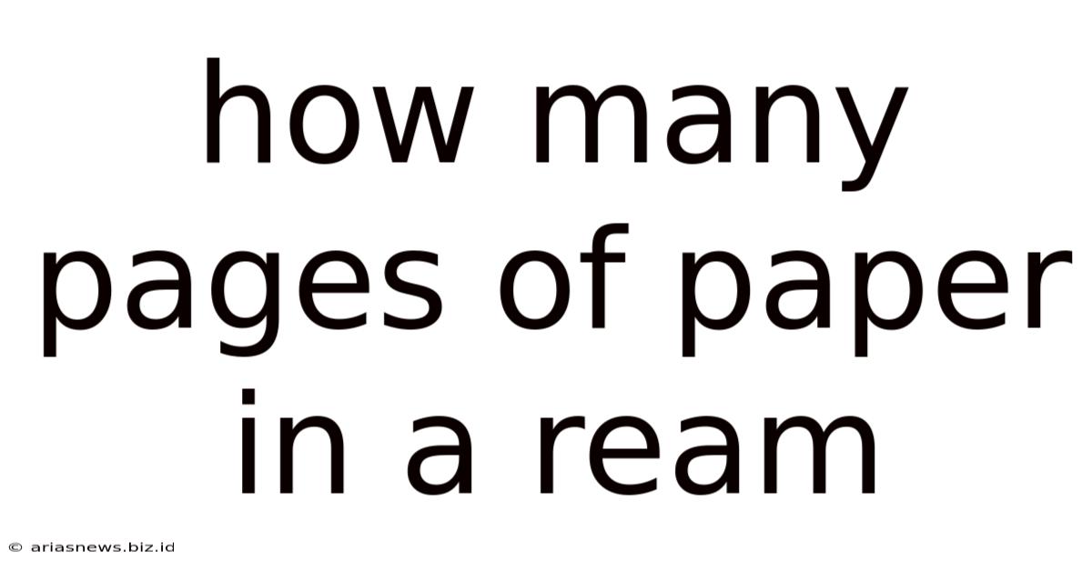 How Many Pages Of Paper In A Ream