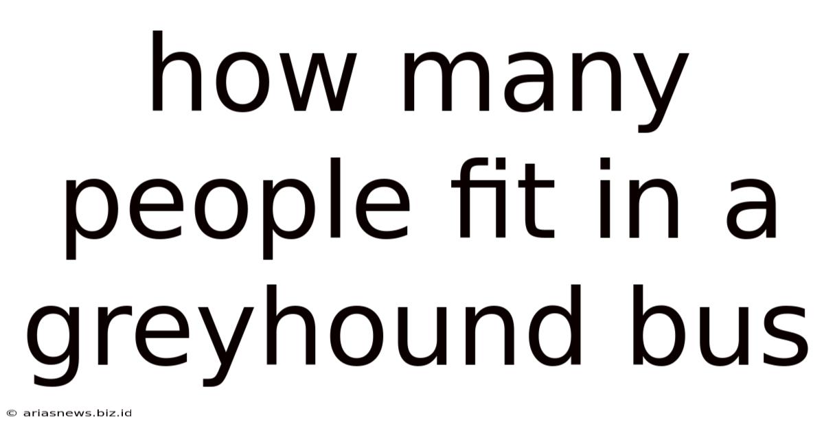 How Many People Fit In A Greyhound Bus