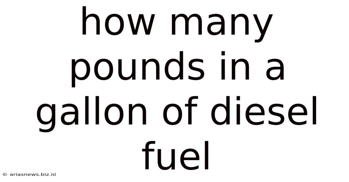How Many Pounds In A Gallon Of Diesel Fuel