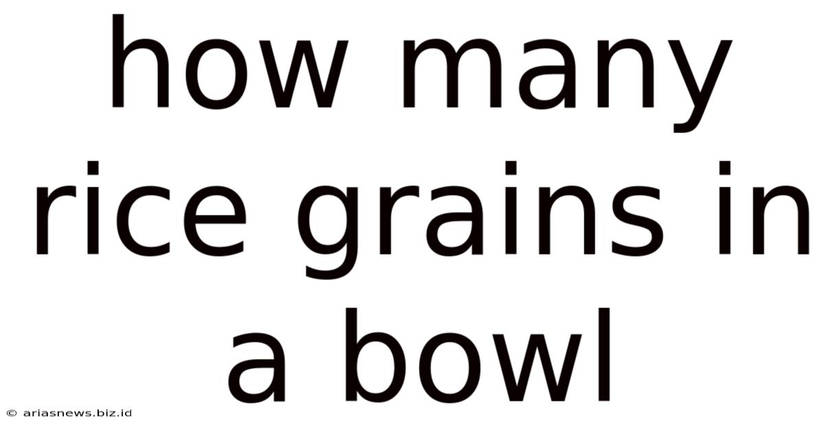 How Many Rice Grains In A Bowl