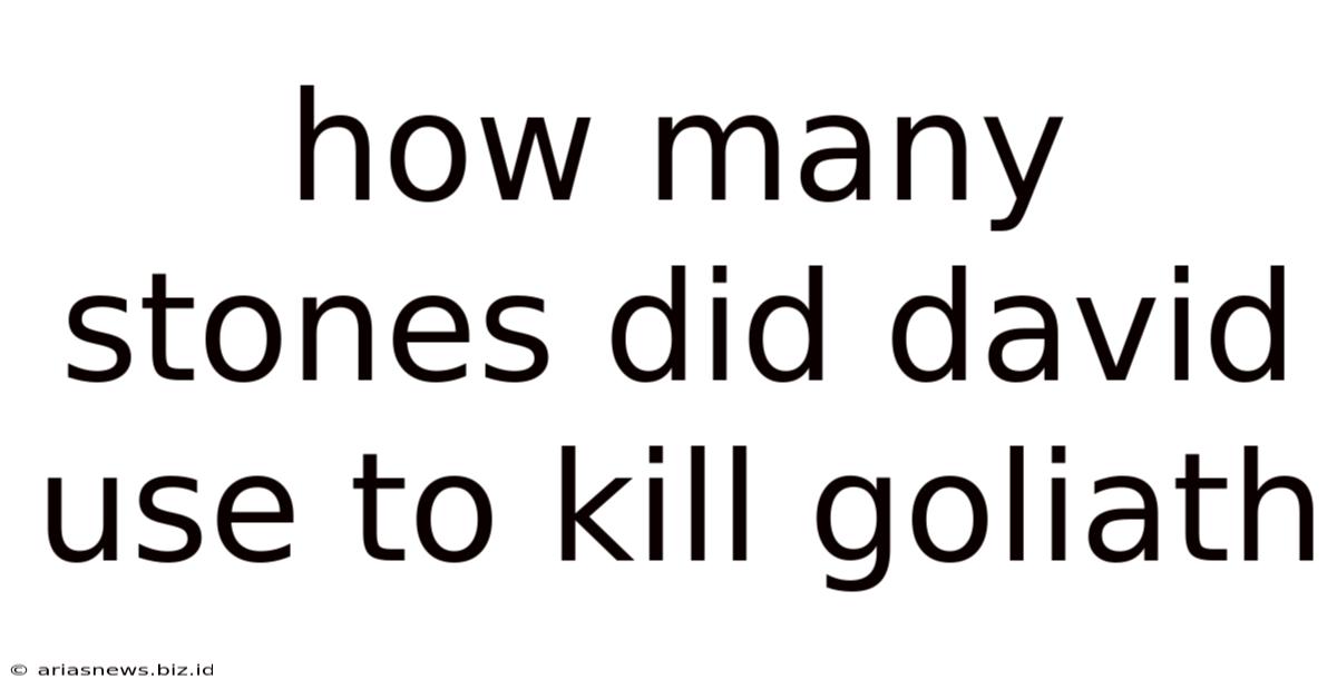How Many Stones Did David Use To Kill Goliath