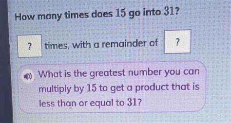 How Many Times Does 15 Go Into 31