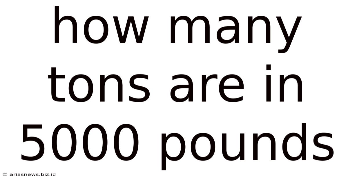 How Many Tons Are In 5000 Pounds