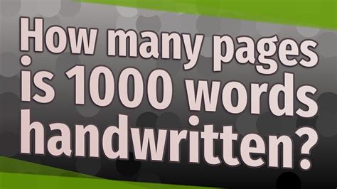 How Many Words On An A4 Page Handwritten