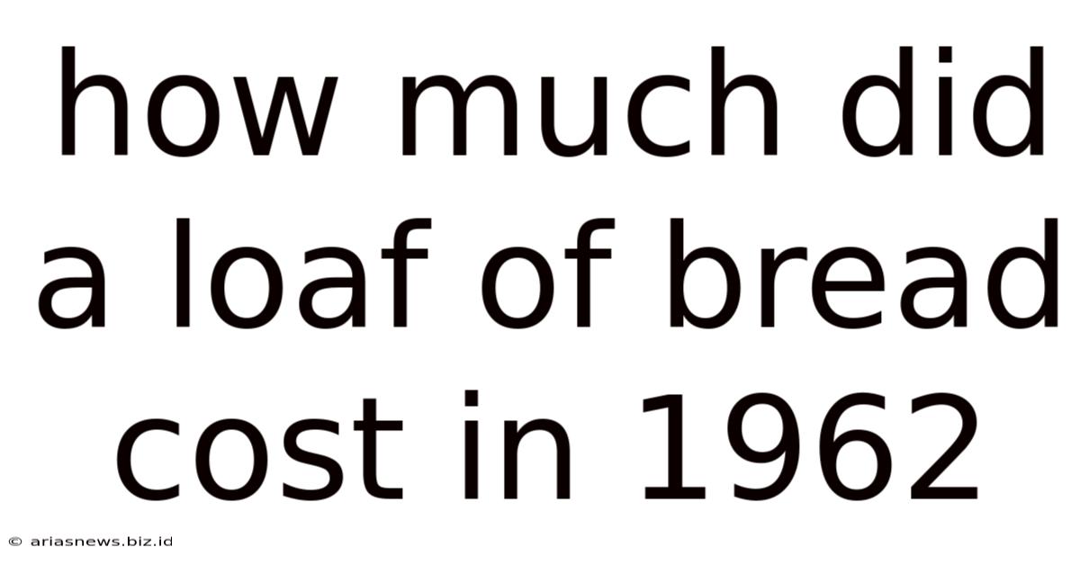How Much Did A Loaf Of Bread Cost In 1962
