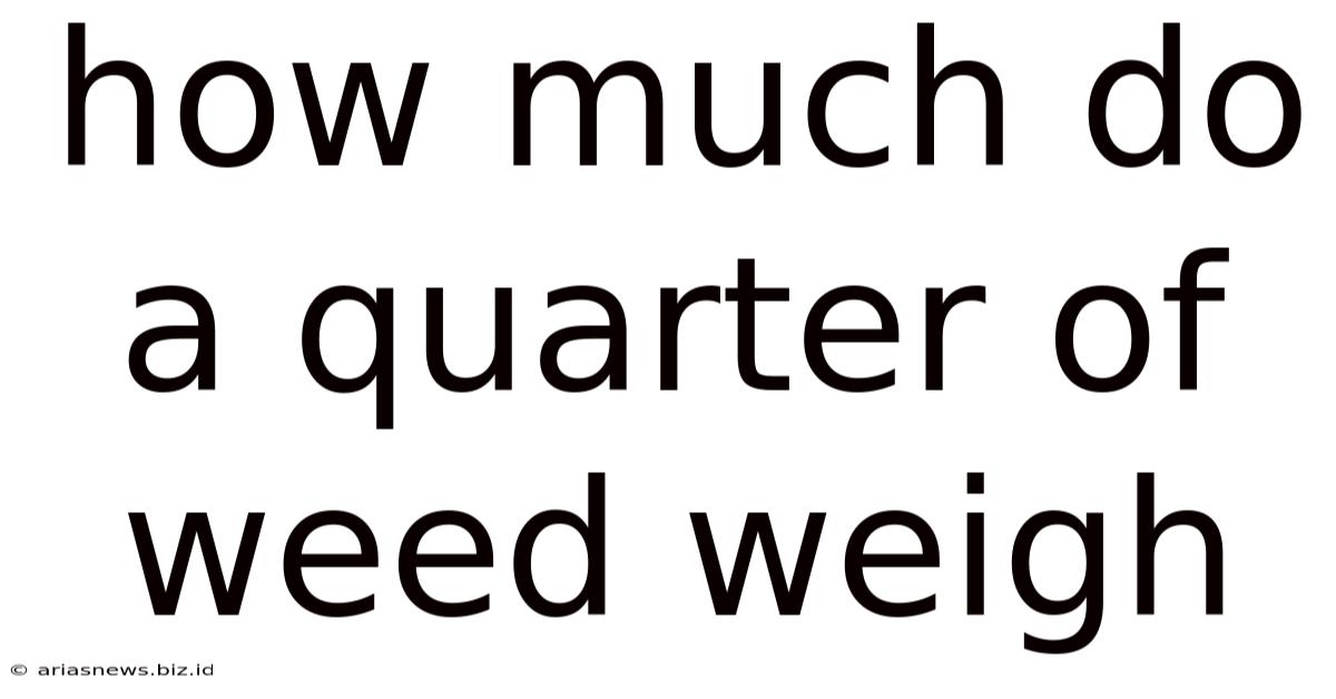 How Much Do A Quarter Of Weed Weigh