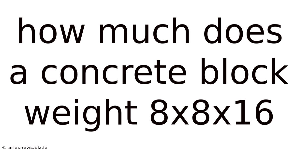How Much Does A Concrete Block Weight 8x8x16