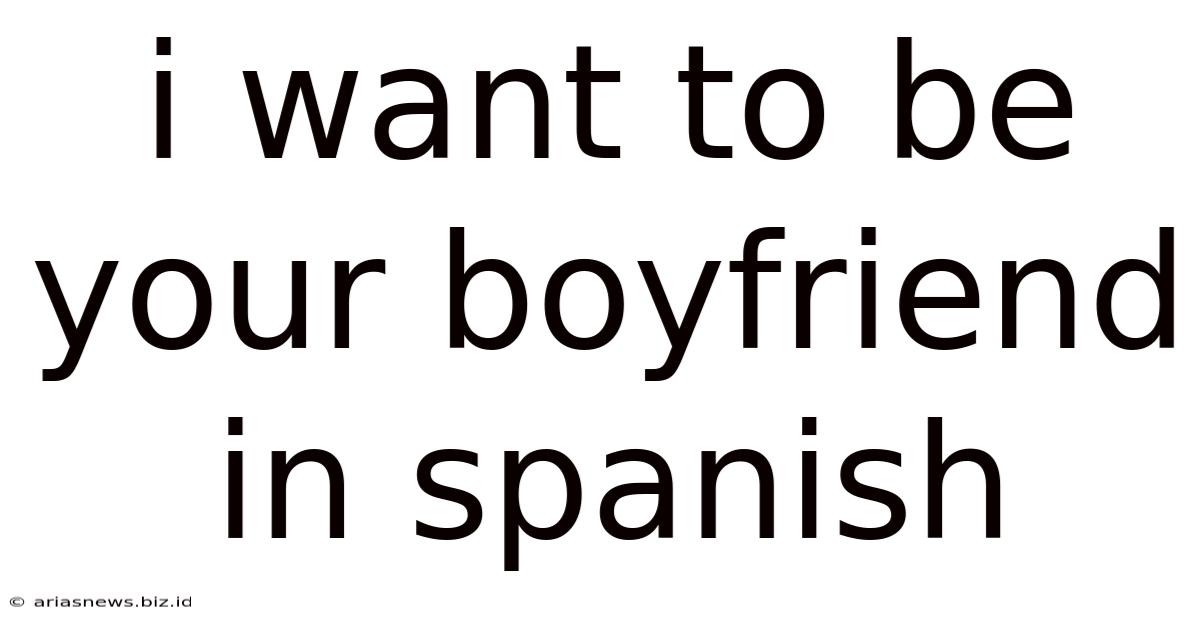 I Want To Be Your Boyfriend In Spanish