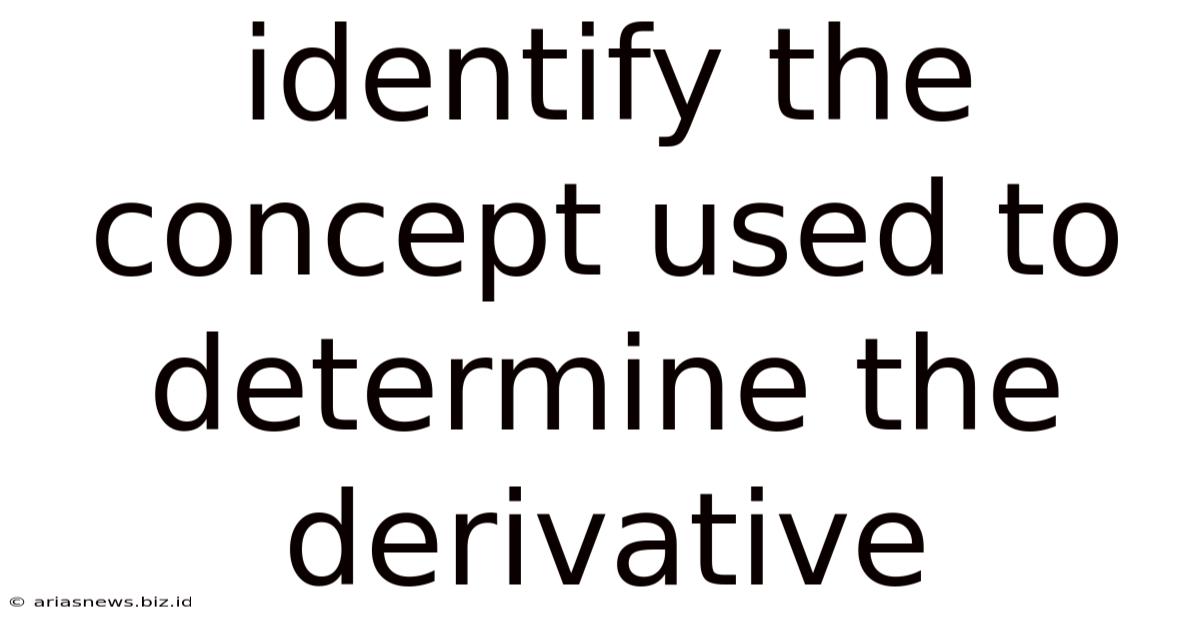 Identify The Concept Used To Determine The Derivative