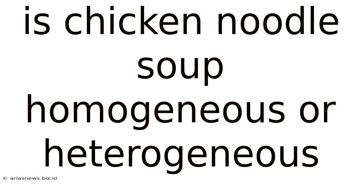 Is Chicken Noodle Soup Homogeneous Or Heterogeneous