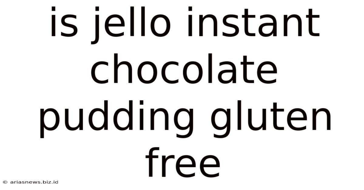 Is Jello Instant Chocolate Pudding Gluten Free