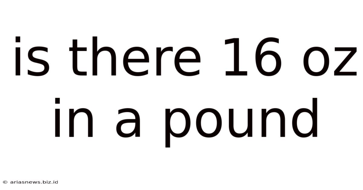 Is There 16 Oz In A Pound