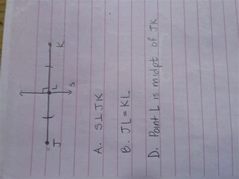 Line S Is The Perpendicular Bisector Of Jk