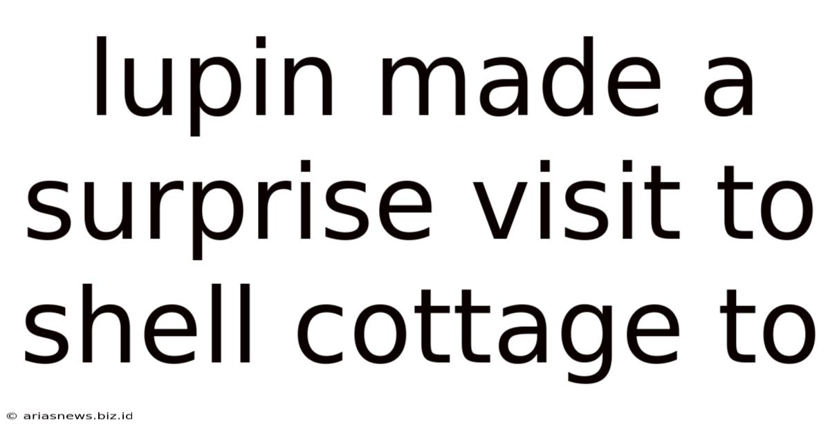 Lupin Made A Surprise Visit To Shell Cottage To