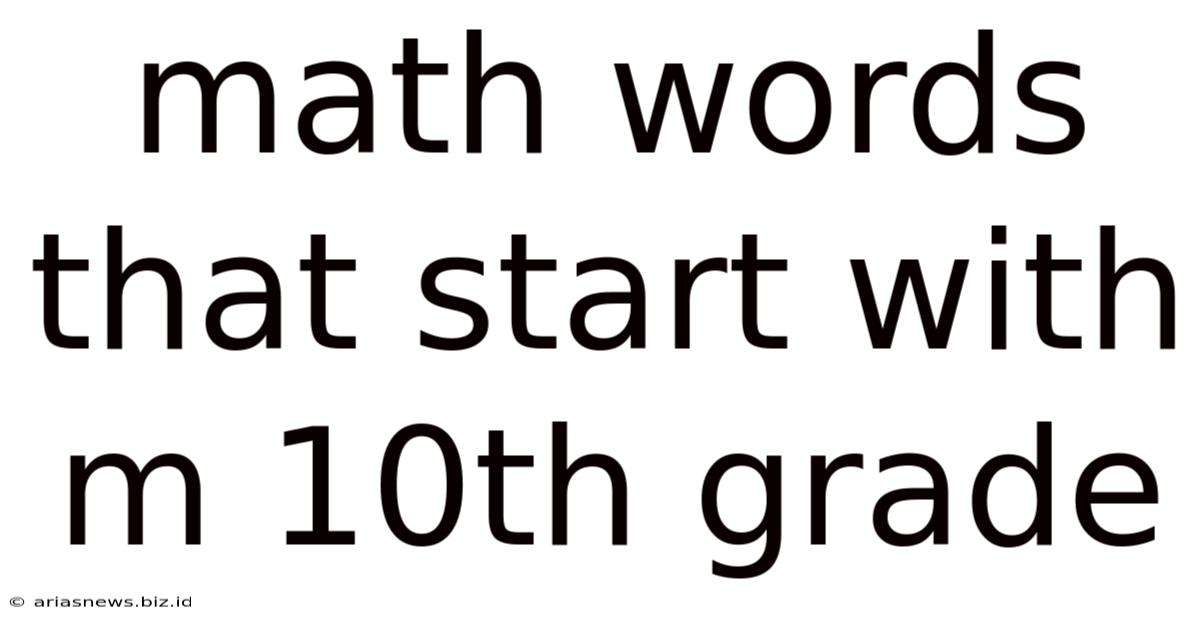 Math Words That Start With M 10th Grade