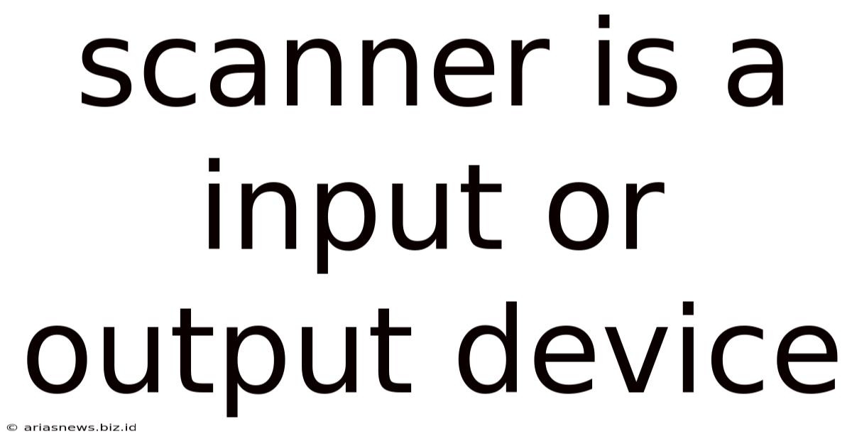 Scanner Is A Input Or Output Device