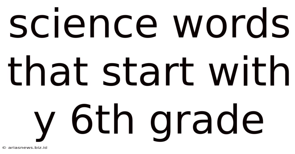 Science Words That Start With Y 6th Grade