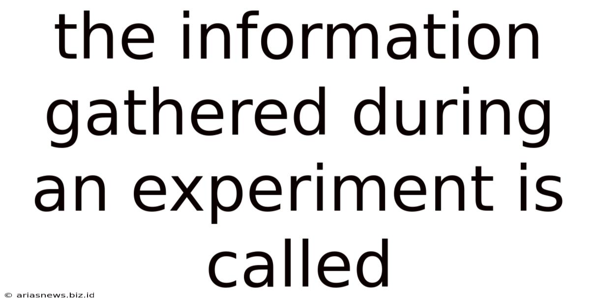 The Information Gathered During An Experiment Is Called