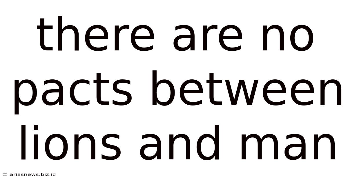 There Are No Pacts Between Lions And Man