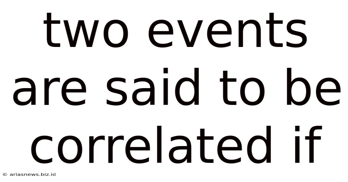 Two Events Are Said To Be Correlated If
