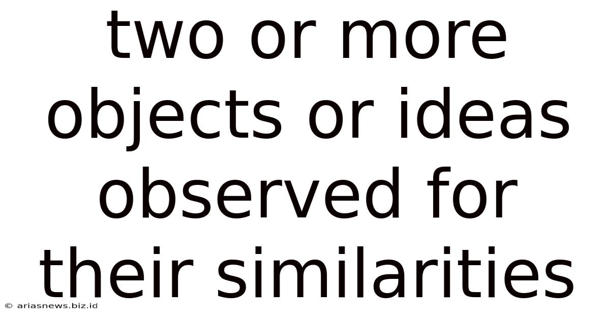 Two Or More Objects Or Ideas Observed For Their Similarities