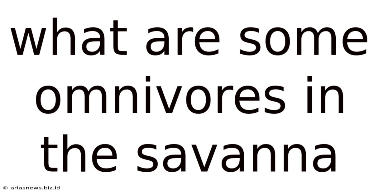 What Are Some Omnivores In The Savanna