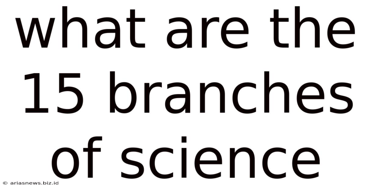 What Are The 15 Branches Of Science