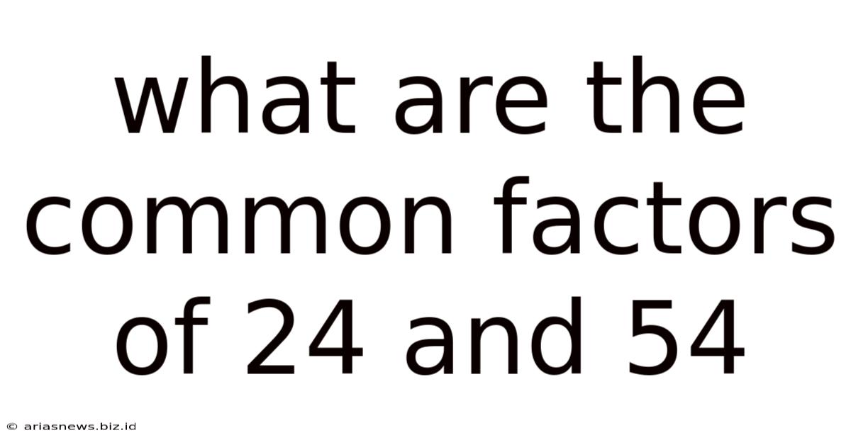 What Are The Common Factors Of 24 And 54