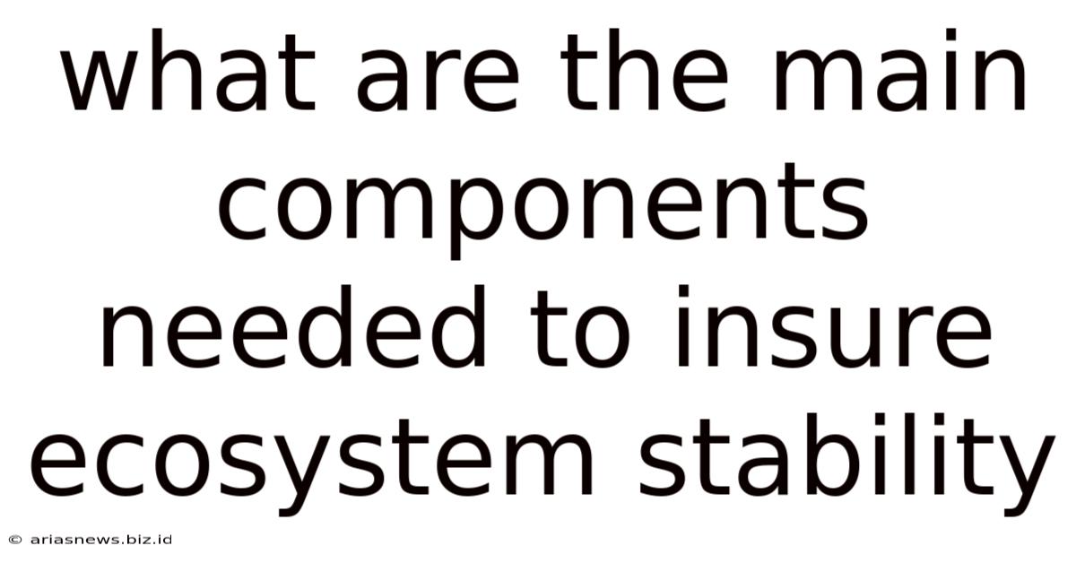 What Are The Main Components Needed To Insure Ecosystem Stability