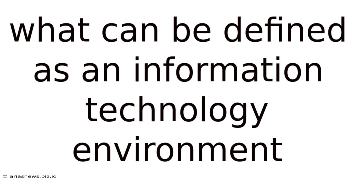 What Can Be Defined As An Information Technology Environment