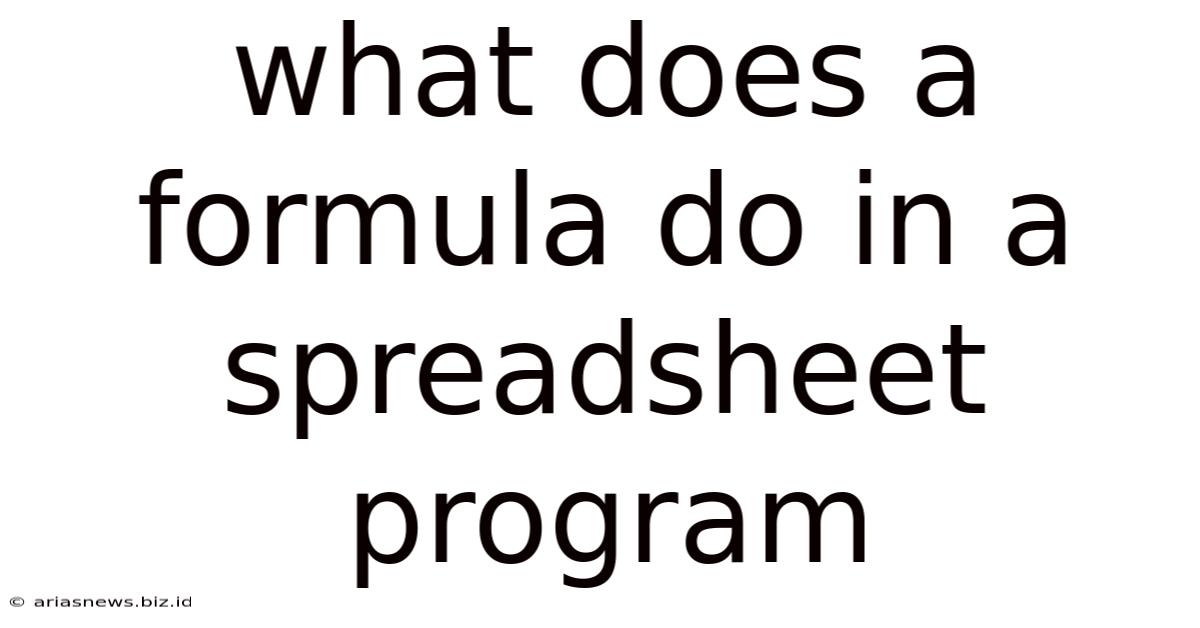 What Does A Formula Do In A Spreadsheet Program