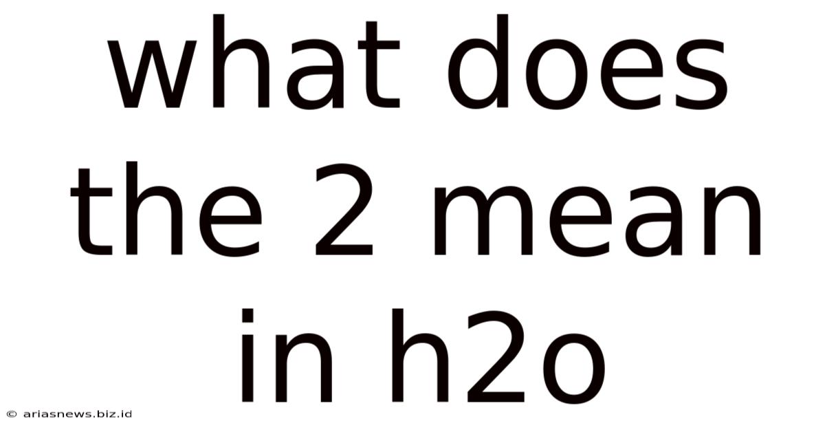 What Does The 2 Mean In H2o