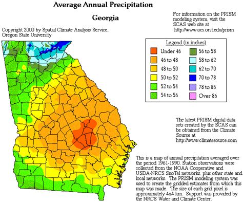 What Georgia Region Has The Most Rainfall