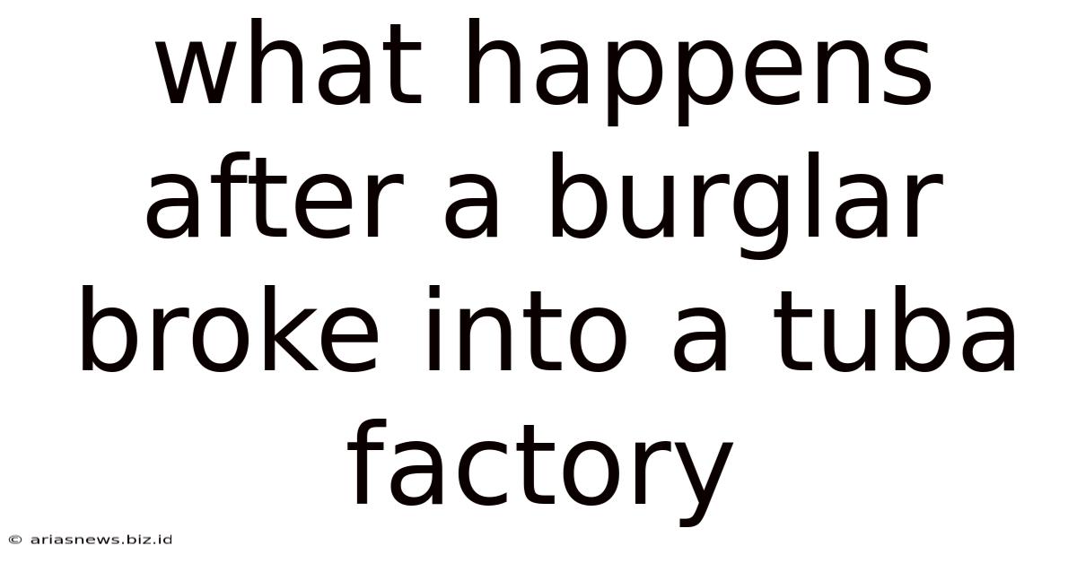 What Happens After A Burglar Broke Into A Tuba Factory