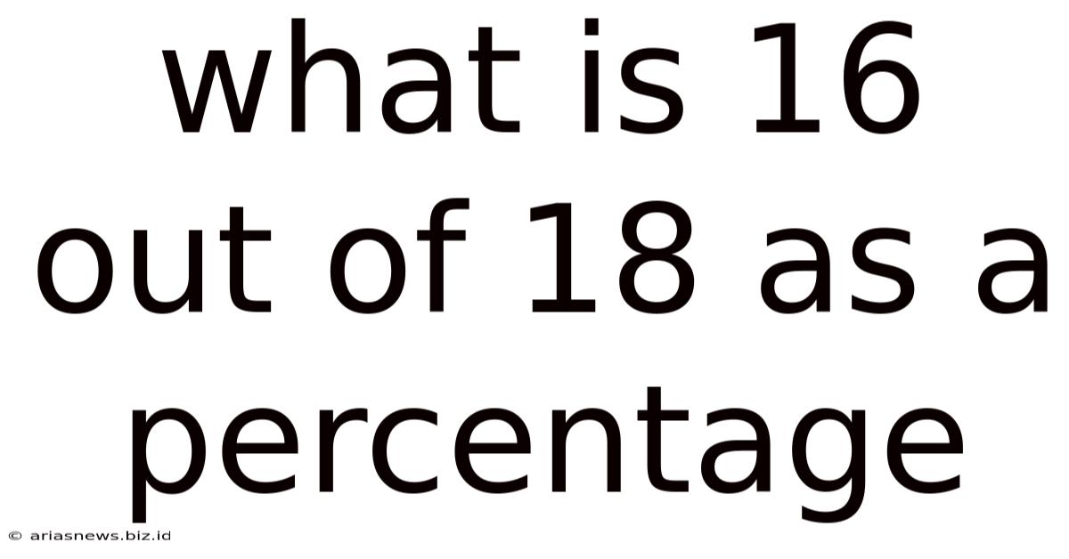 What Is 16 Out Of 18 As A Percentage