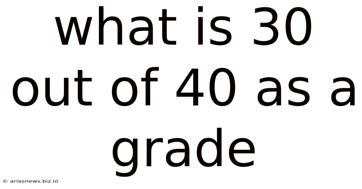 What Is 30 Out Of 40 As A Grade