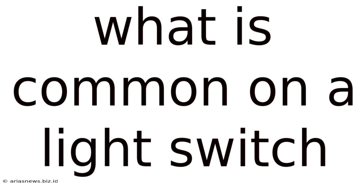 What Is Common On A Light Switch