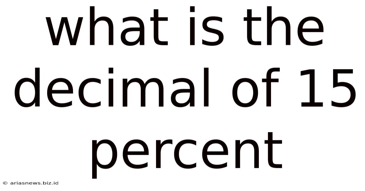 What Is The Decimal Of 15 Percent