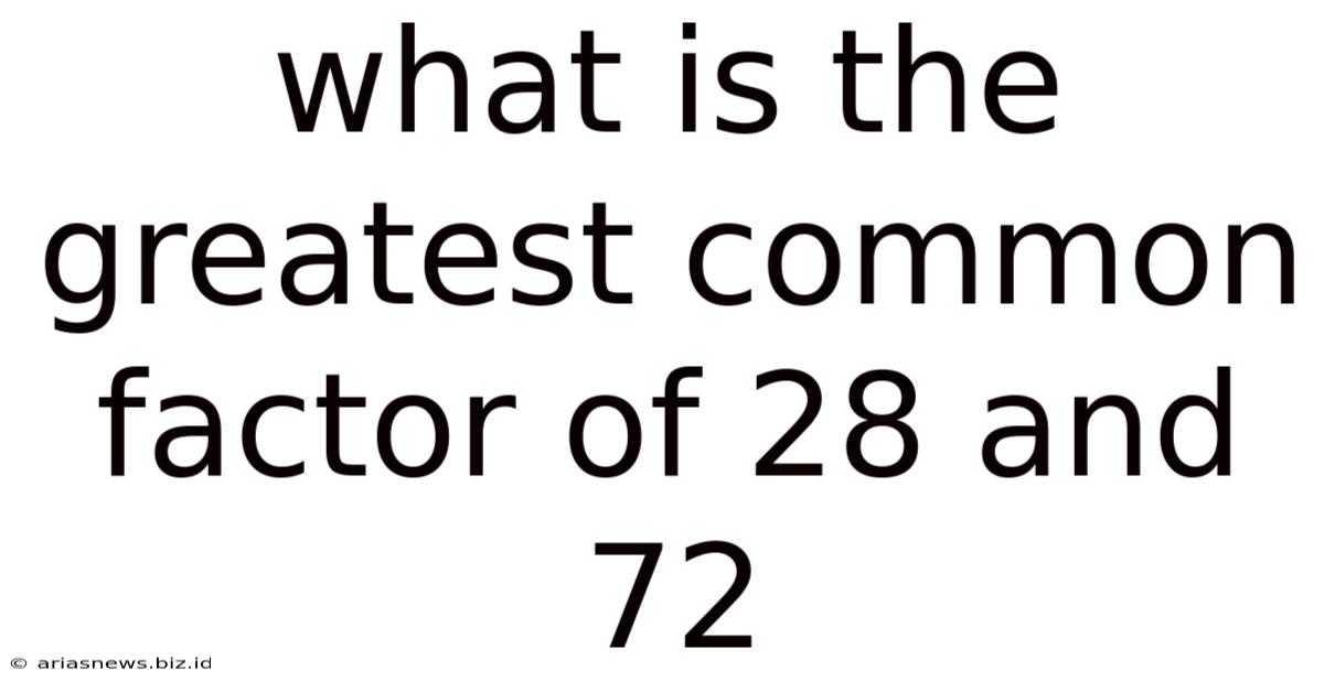 What Is The Greatest Common Factor Of 28 And 72